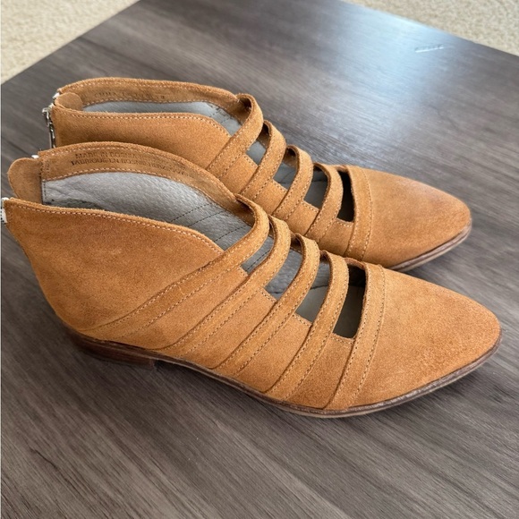 Free People Swept Away Tan Leather Ankle Booties - Picture 3 of 6